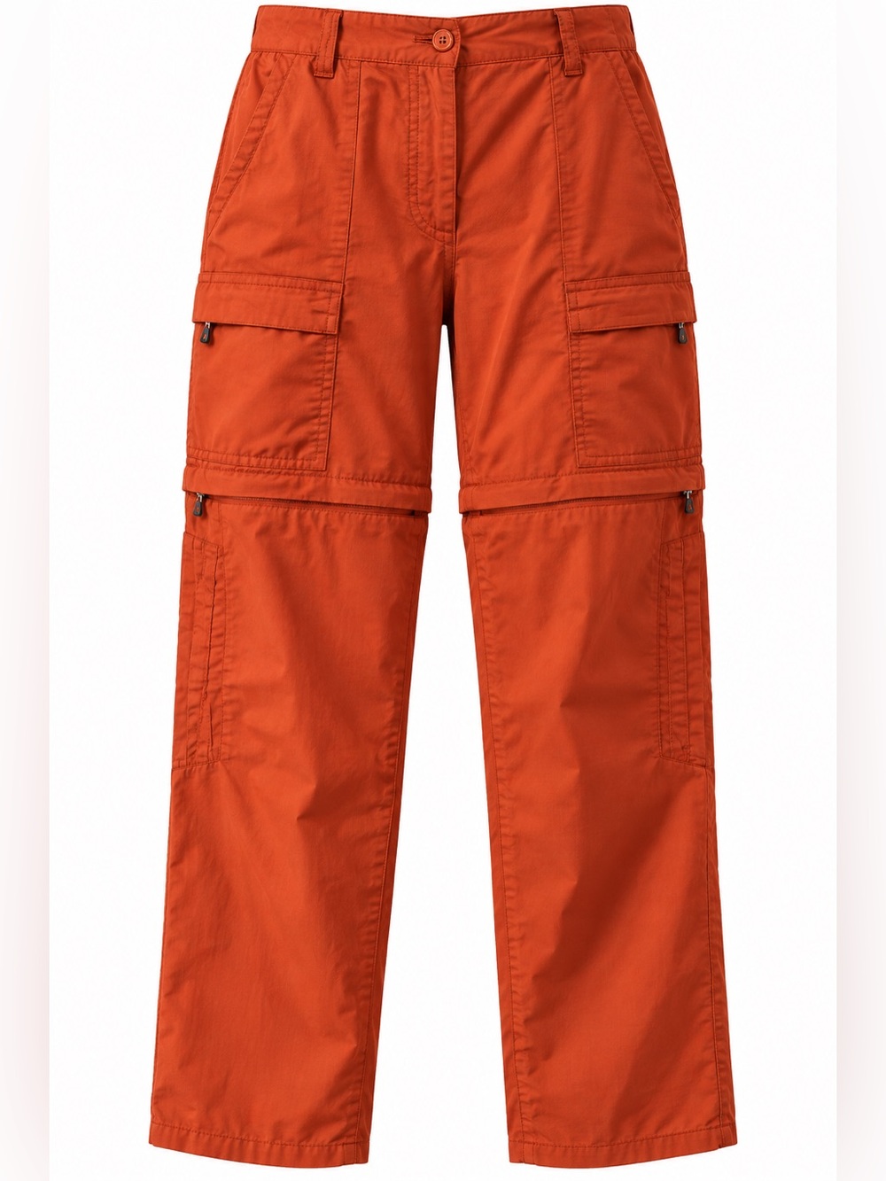 MC Collection Orange Convertible Zip-Off Cargo Pants Size 7 Y2K